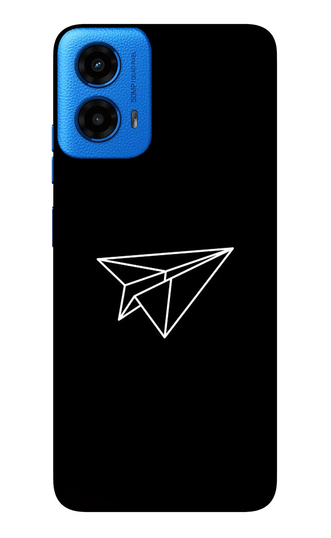 Paper Plane White Moto G45 Glass Case Back Cover by Casekaro