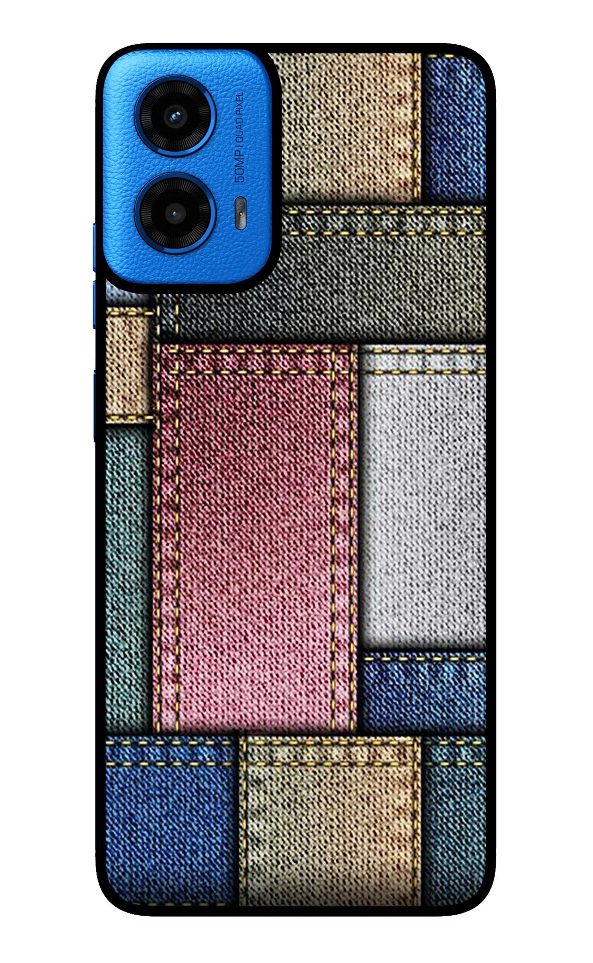 Multicolor Jeans Moto G45 Glass Case