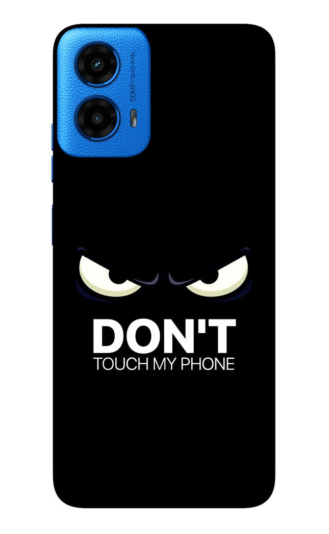 Don'T Touch My Phone Moto G45 Glass Case Back Cover by Casekaro