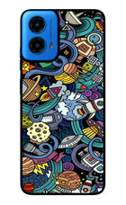 Space Abstract Moto G45 Glass Case Back Cover by Casekaro