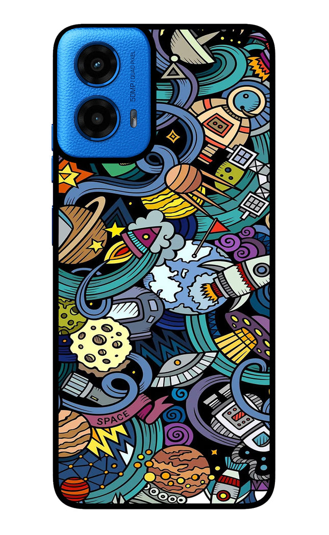 Space Abstract Moto G45 Glass Case Back Cover by Casekaro