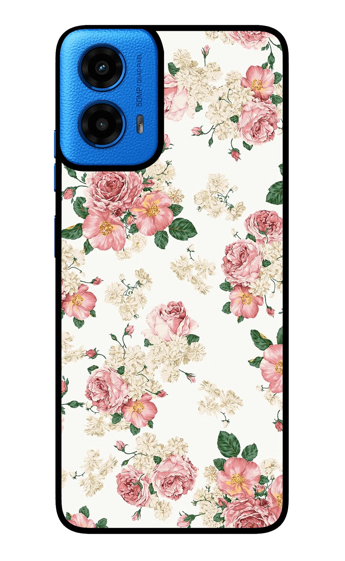 Flowers Moto G45 Glass Case Back Cover by Casekaro
