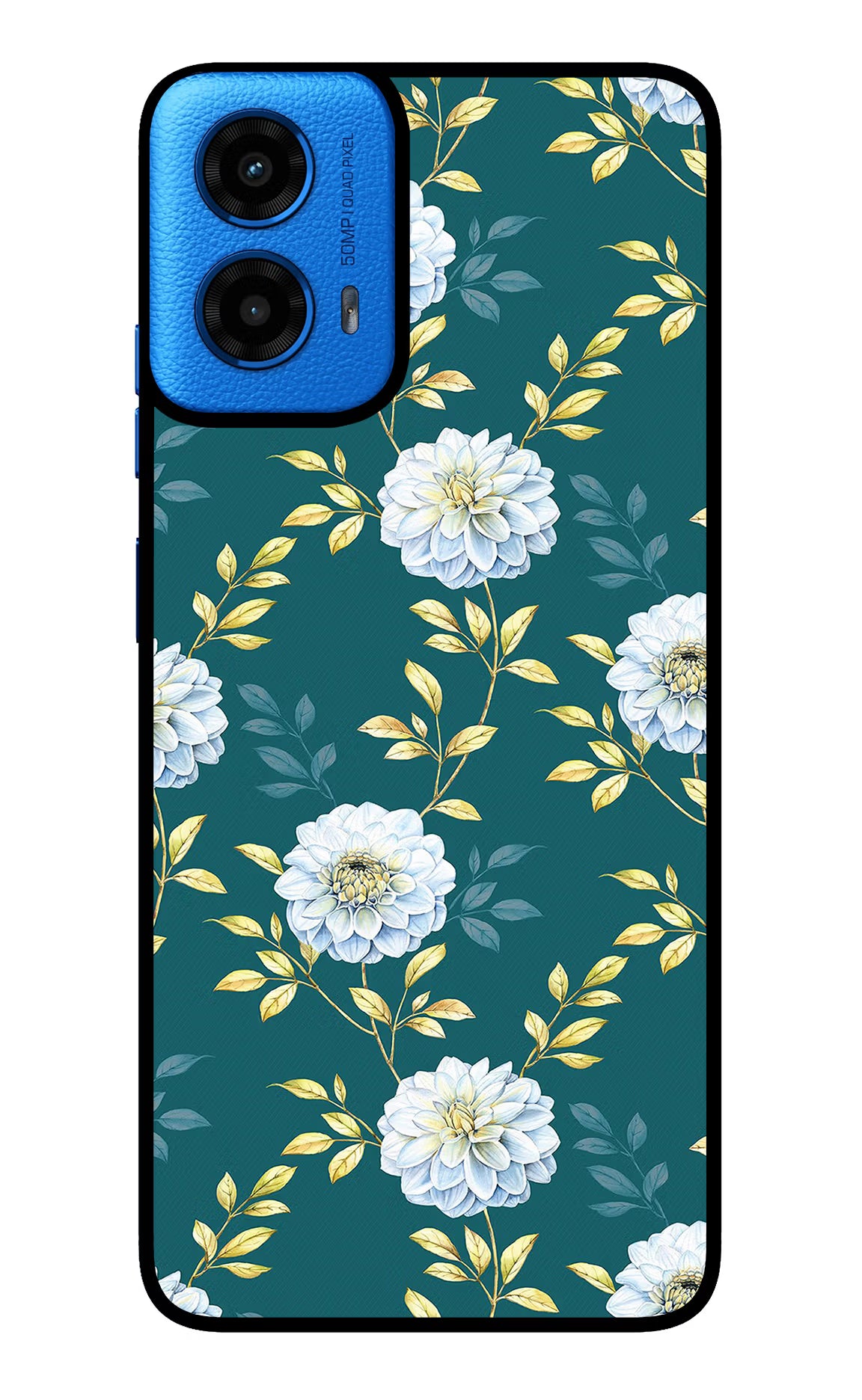 Flowers Moto G45 Glass Case Back Cover by Casekaro