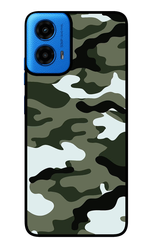 Camouflage Moto G45 Glass Case Back Cover by Casekaro