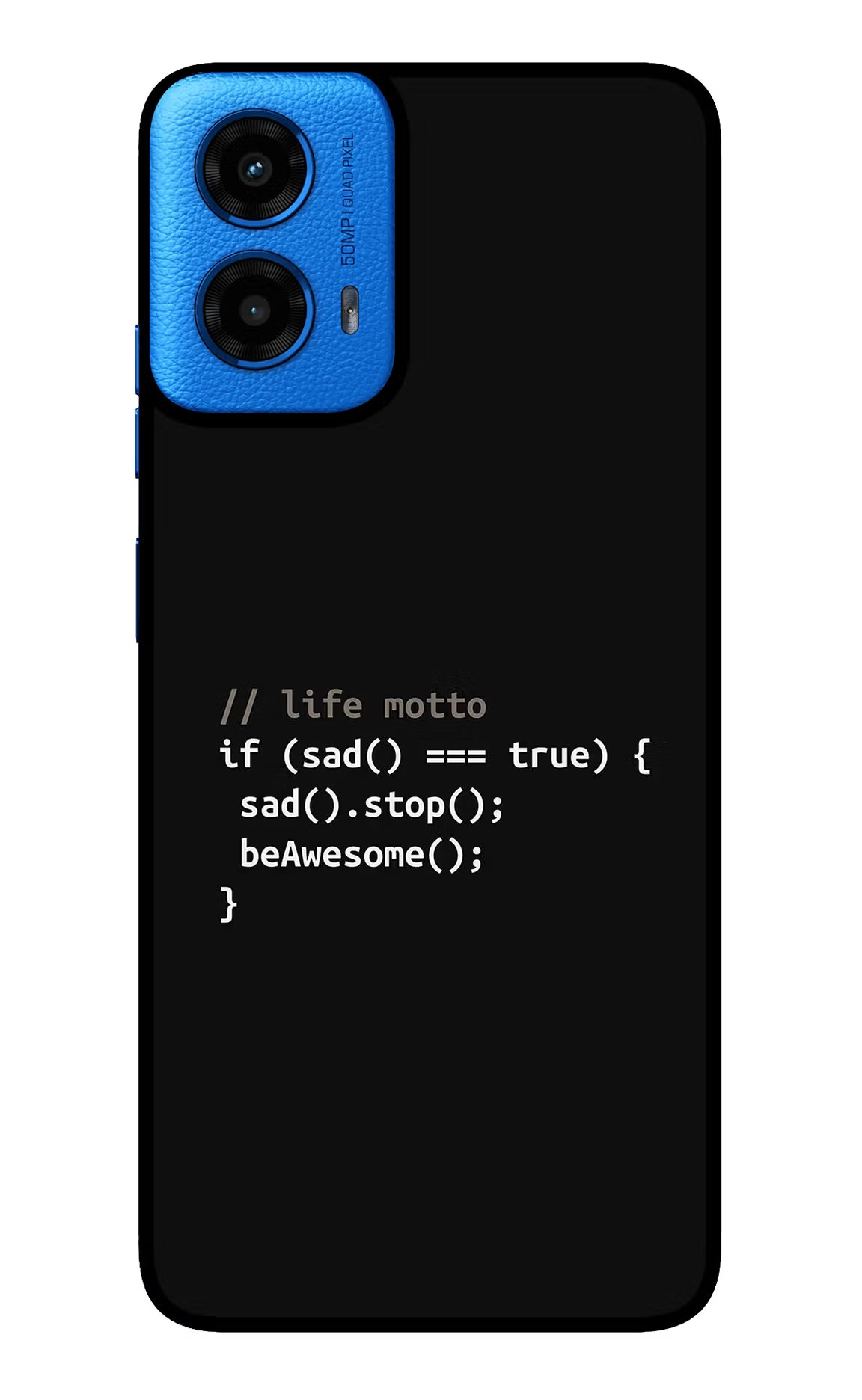 Life Motto Code Moto G45 Glass Case Back Cover by Casekaro