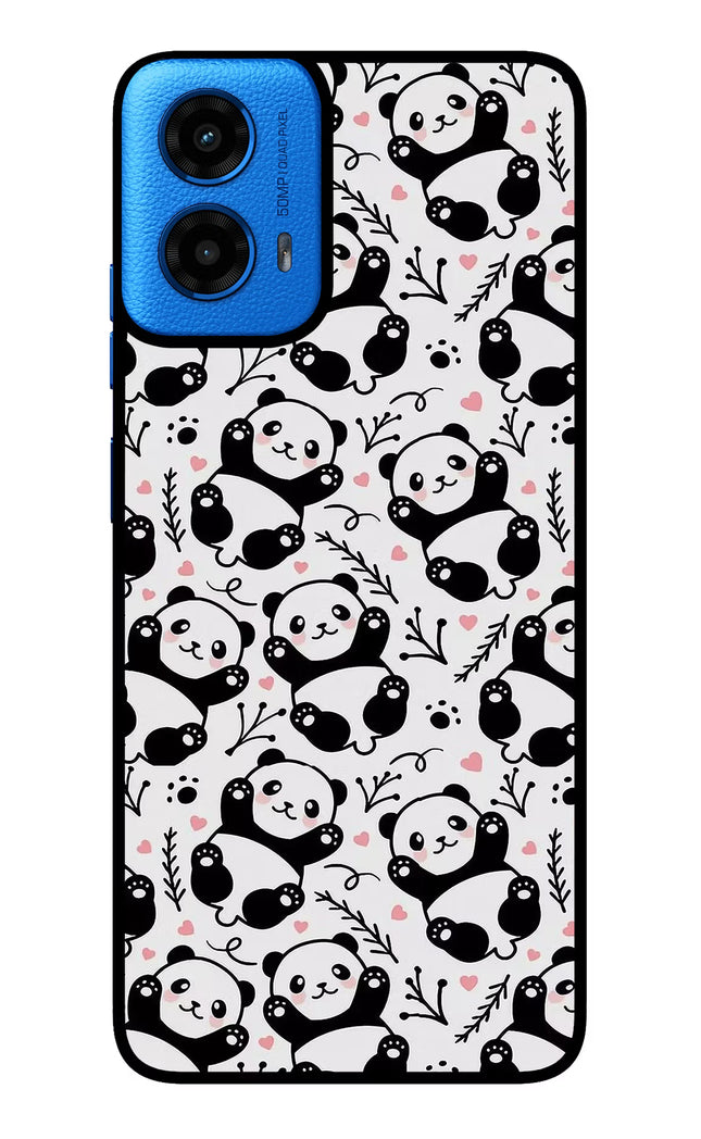Cute Panda Moto G45 Glass Case Back Cover by Casekaro