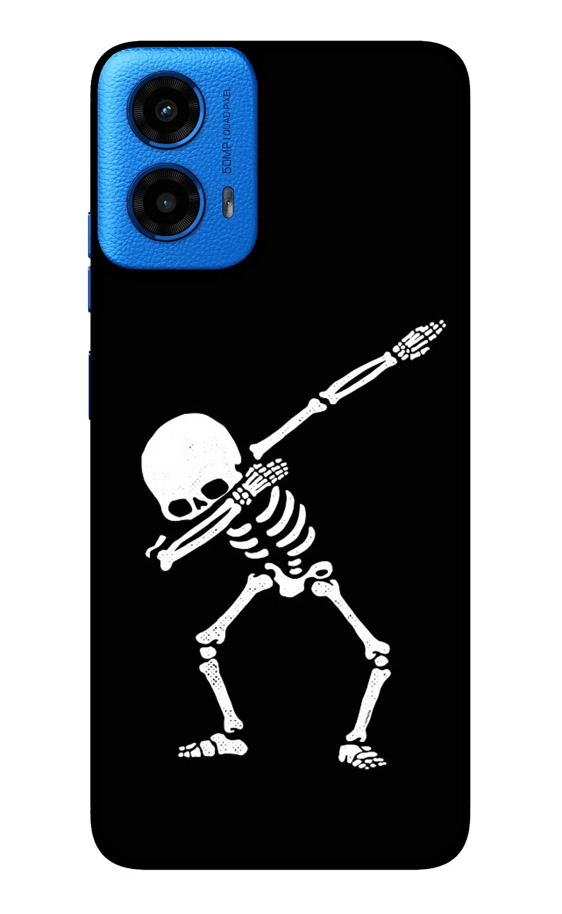 Dabbing Skeleton Art Moto G45 Glass Case Back Cover by Casekaro