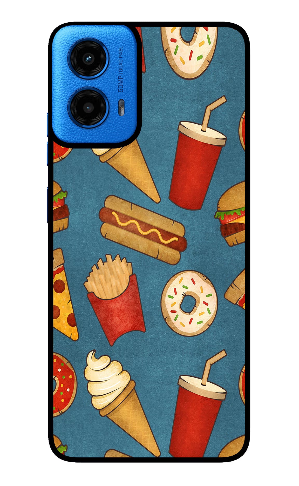 Foodie Moto G45 Glass Case Back Cover by Casekaro