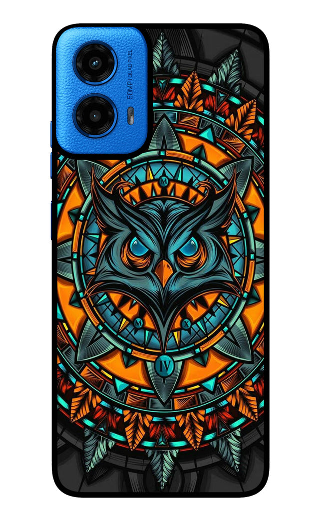 Angry Owl Art Moto G45 Glass Case Back Cover by Casekaro