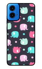 Elephants Moto G45 Glass Case