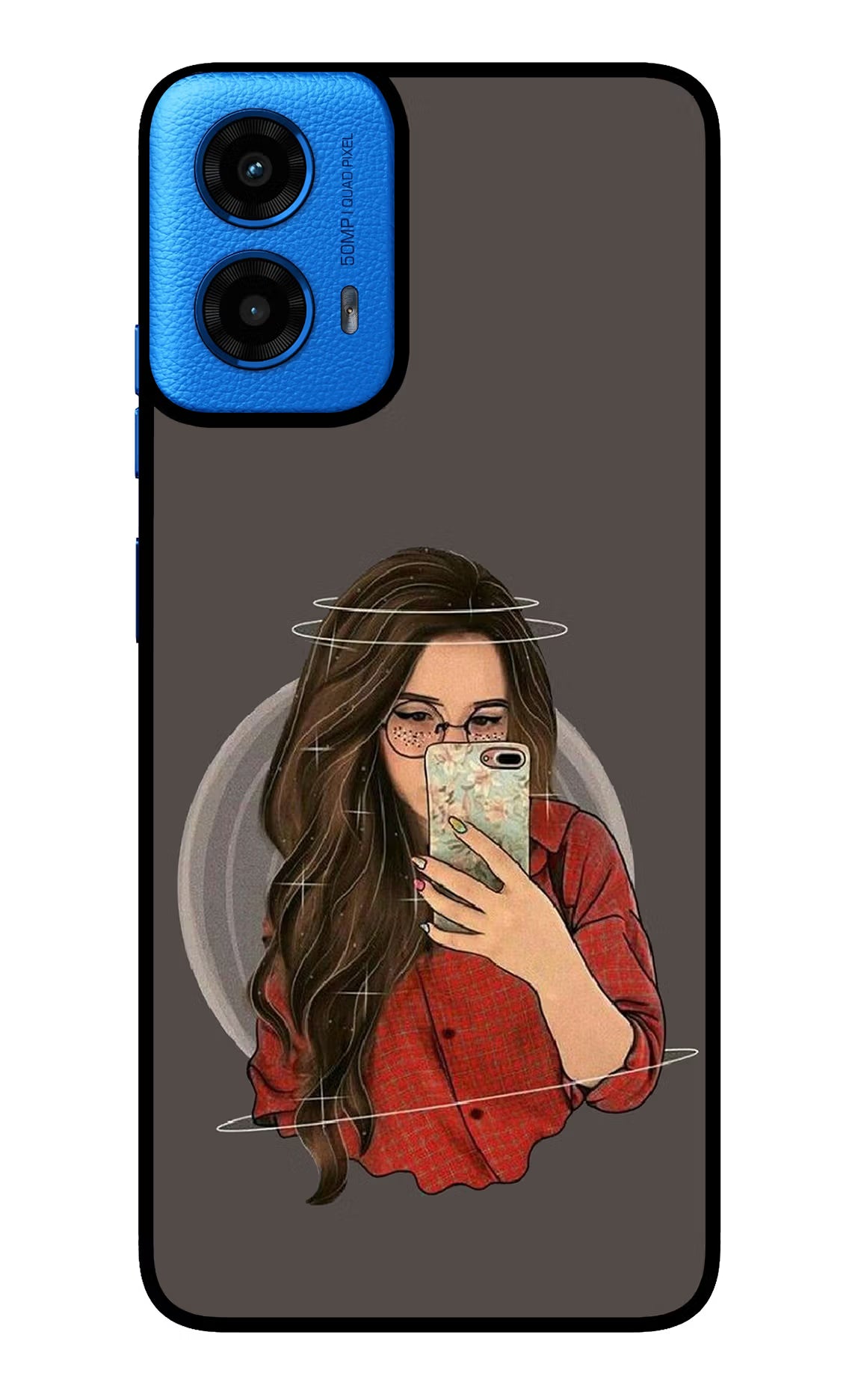 Selfie Queen Moto G45 Glass Case Back Cover by Casekaro