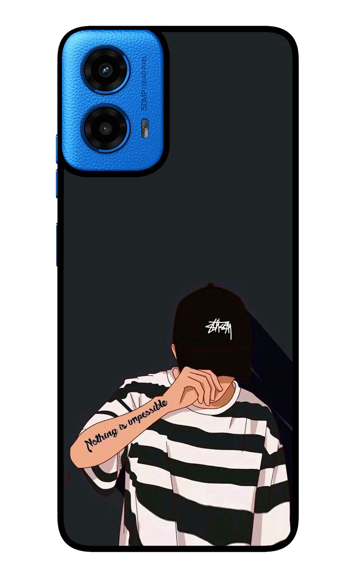 Aesthetic Boy Moto G45 Glass Case Back Cover by Casekaro