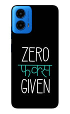 Zero Fucks Given Moto G45 Glass Case Back Cover by Casekaro