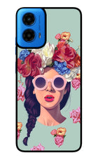 Pretty Girl Moto G45 Glass Case Back Cover by Casekaro