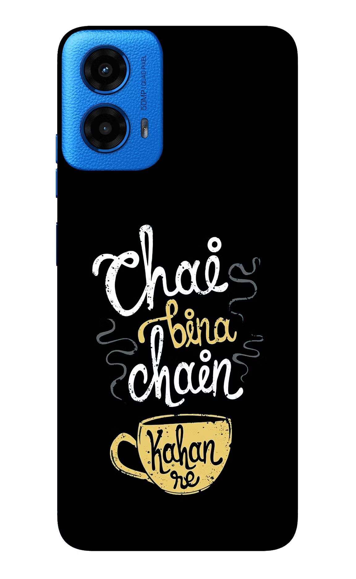 Chai Bina Chain Kaha Re Moto G45 Glass Case Back Cover by Casekaro