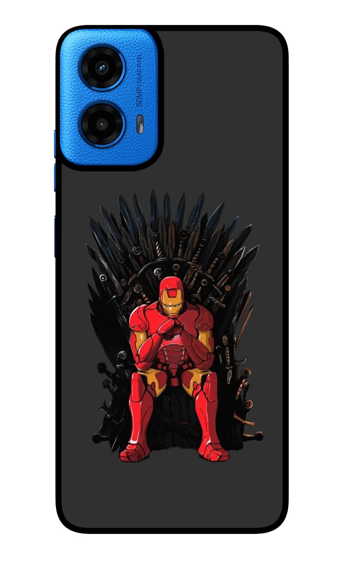 Ironman Throne Moto G45 Glass Case Back Cover by Casekaro