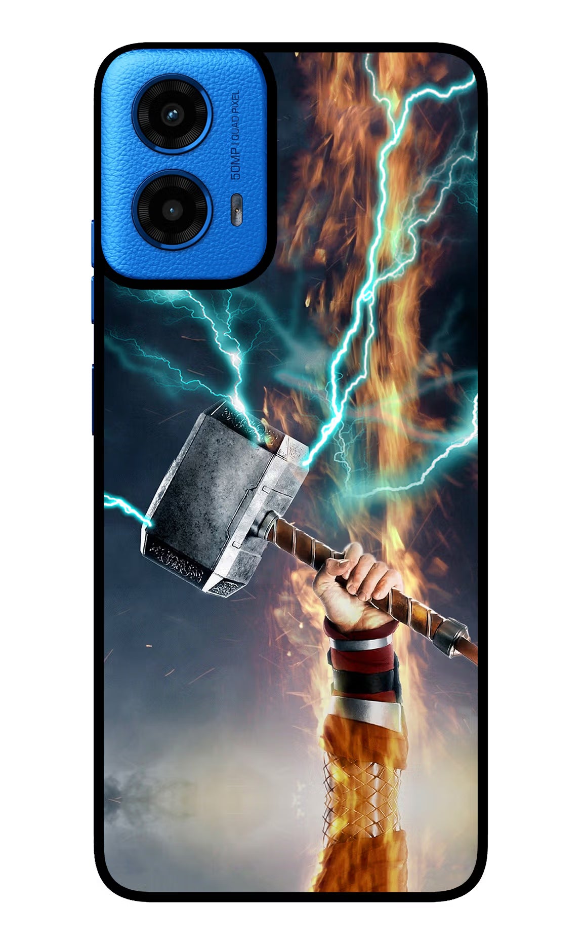 Thor Hammer Mjolnir Moto G45 Glass Case Back Cover by Casekaro