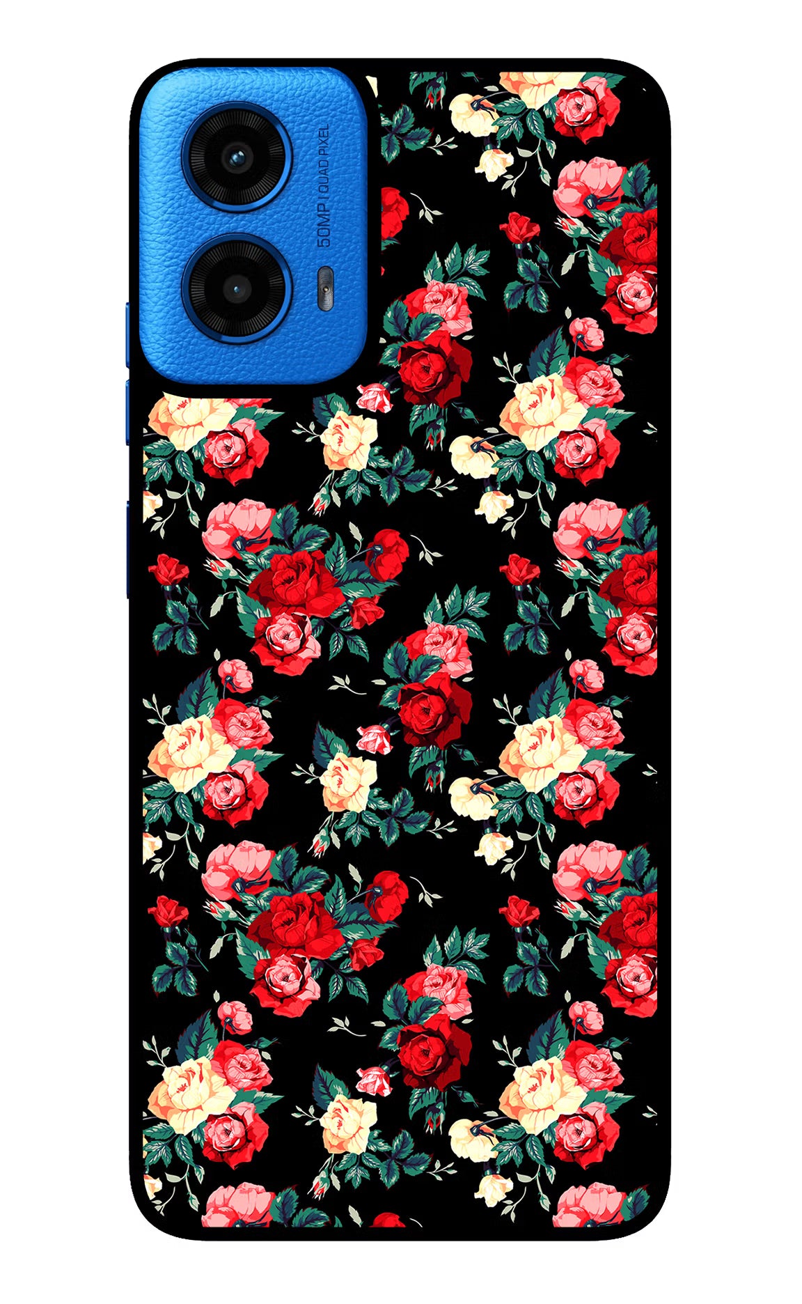 Rose Pattern Moto G45 Glass Case Back Cover by Casekaro