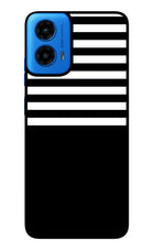 Black and White Print Moto G45 Glass Case