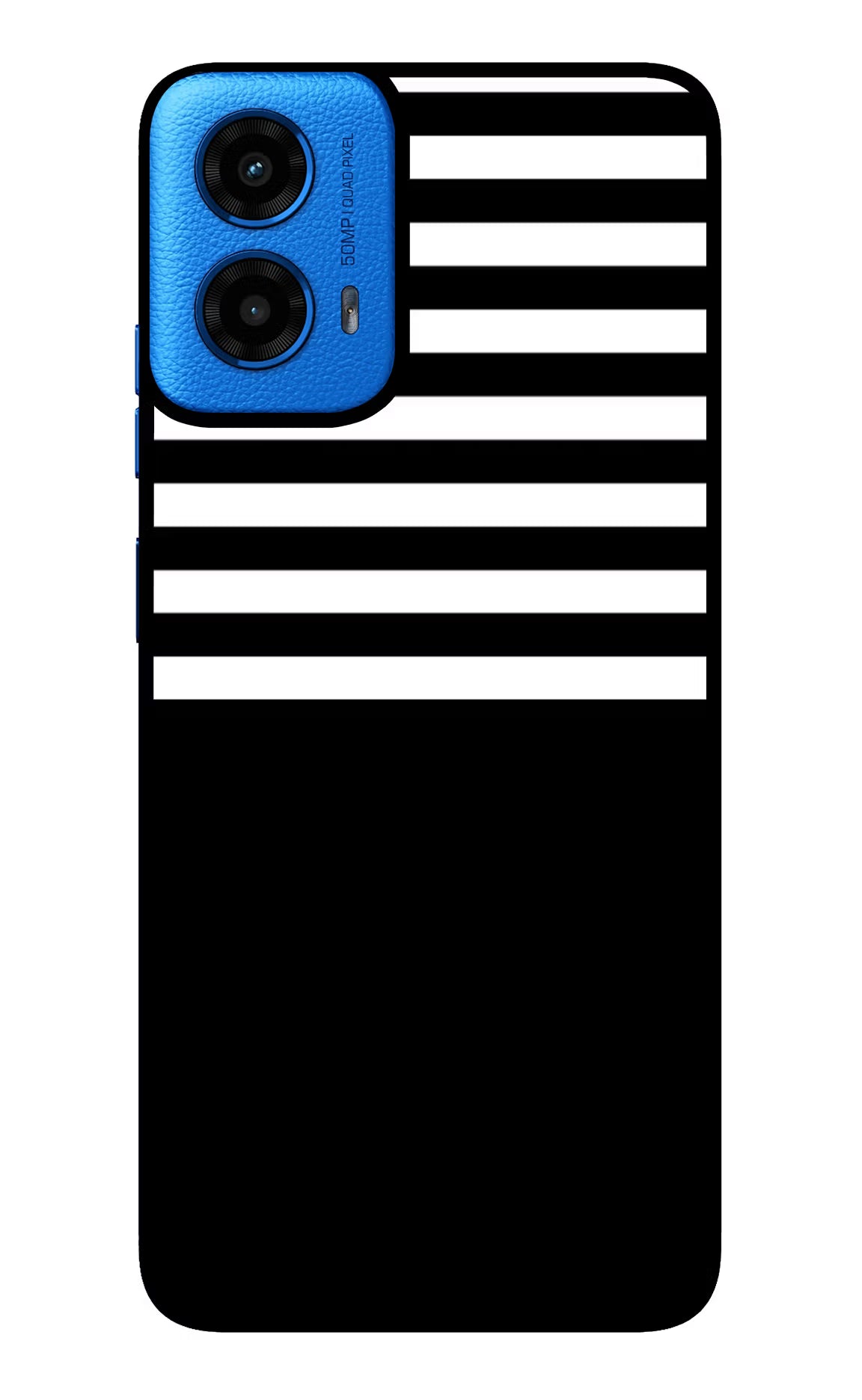Black and White Print Moto G45 Glass Case Back Cover by Casekaro
