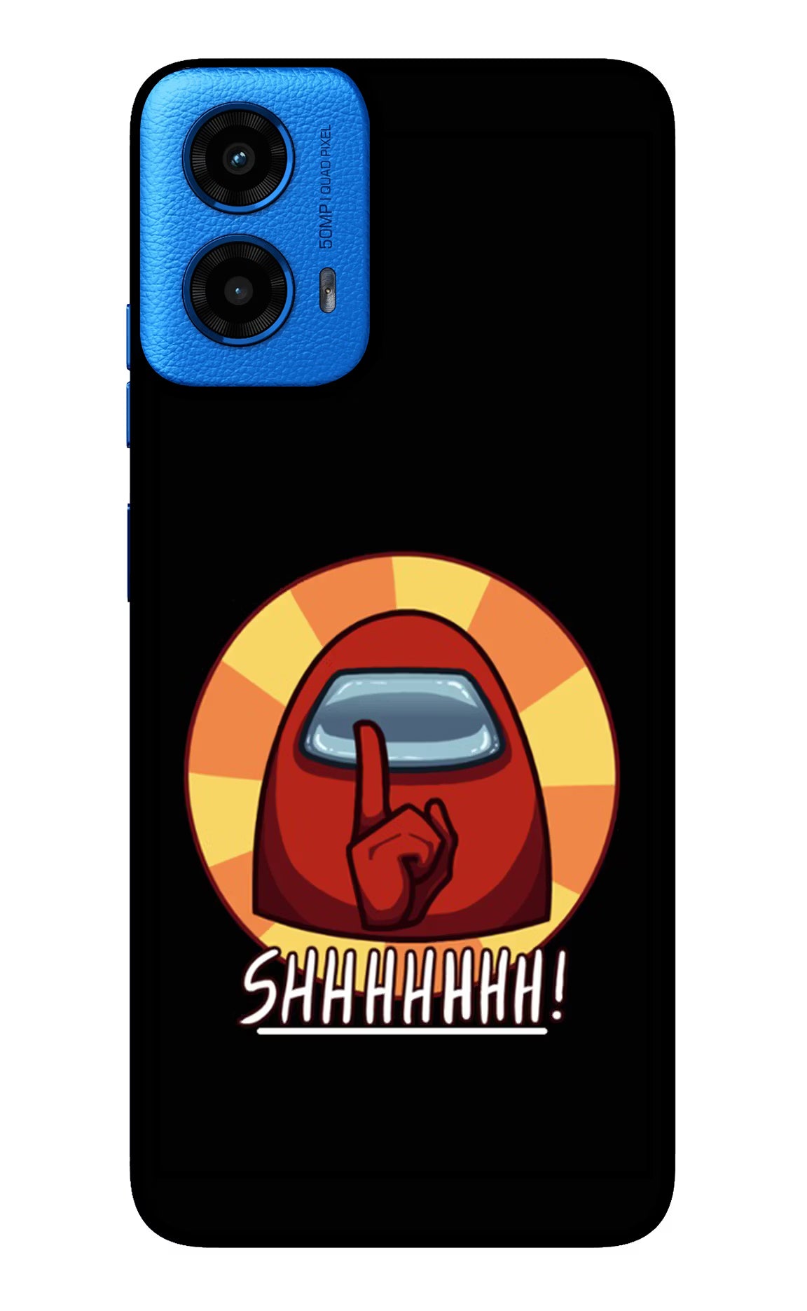 Among Us Shhh! Moto G45 Glass Case Back Cover by Casekaro