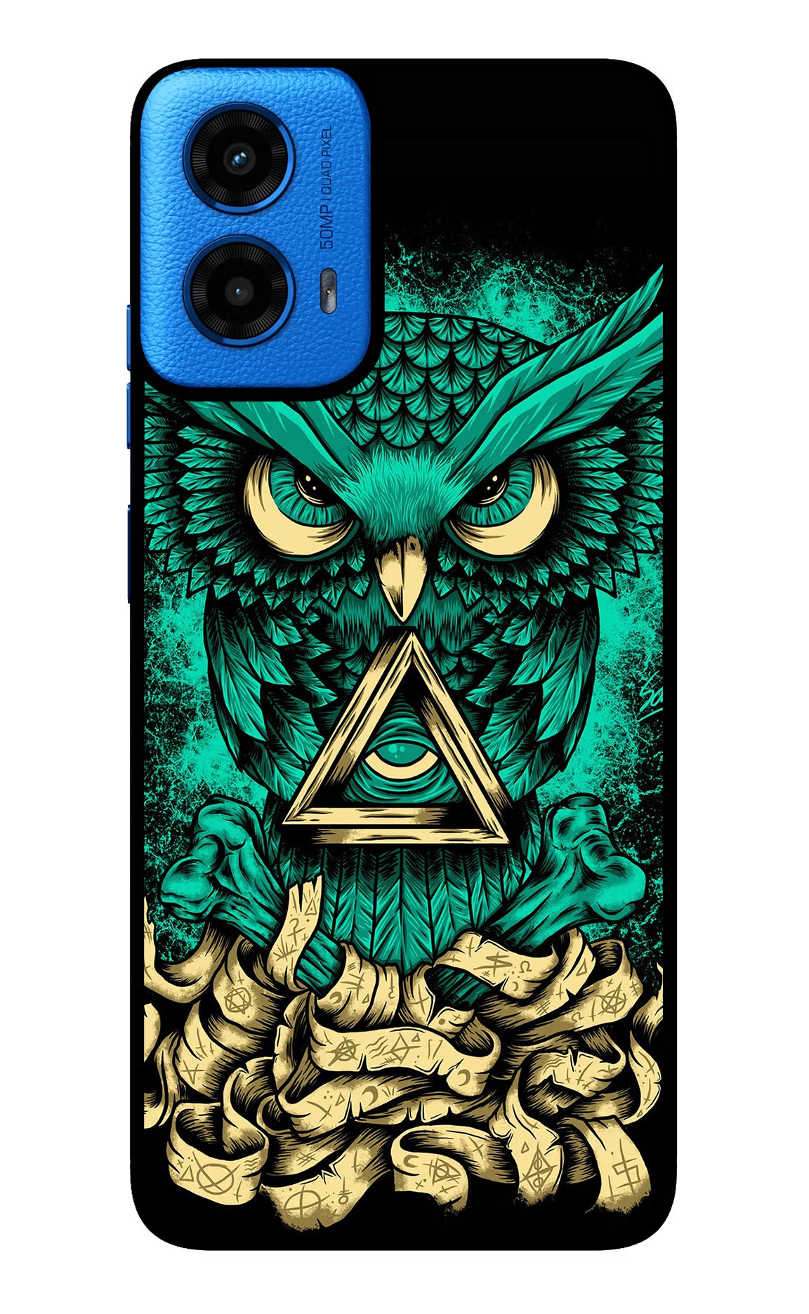 Green Owl Moto G45 Glass Case
