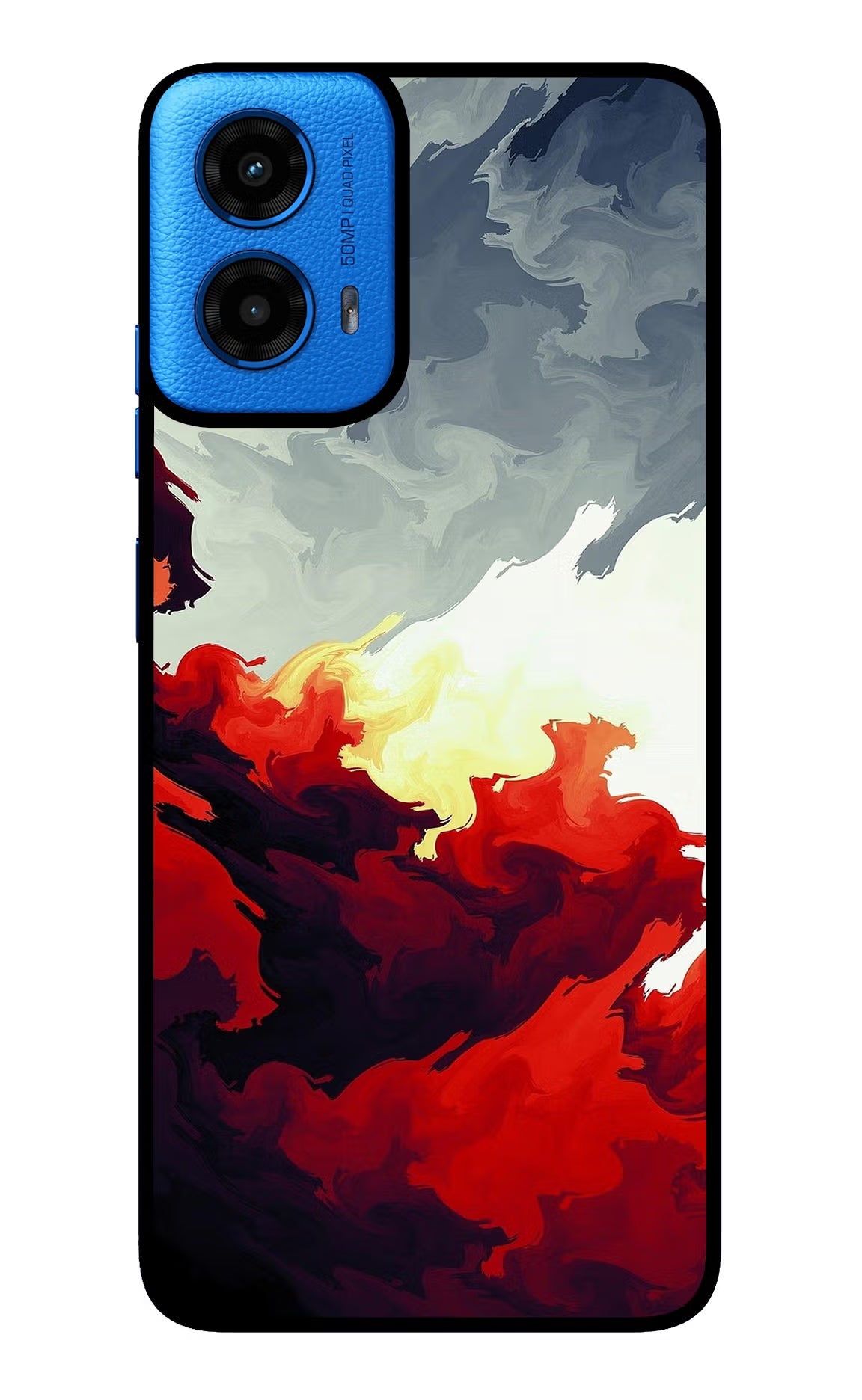 Fire Cloud Moto G45 Glass Case Back Cover by Casekaro