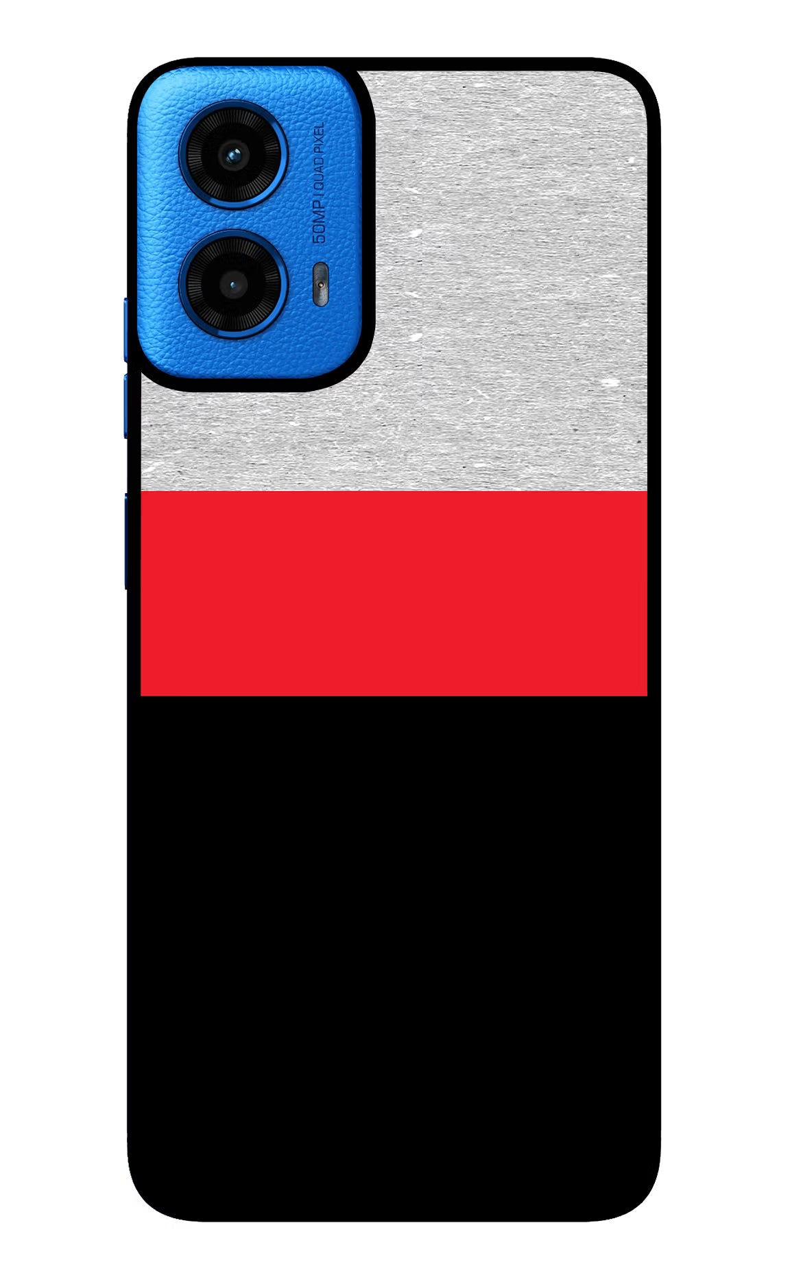 Tri Color Pattern Moto G45 Glass Case Back Cover by Casekaro
