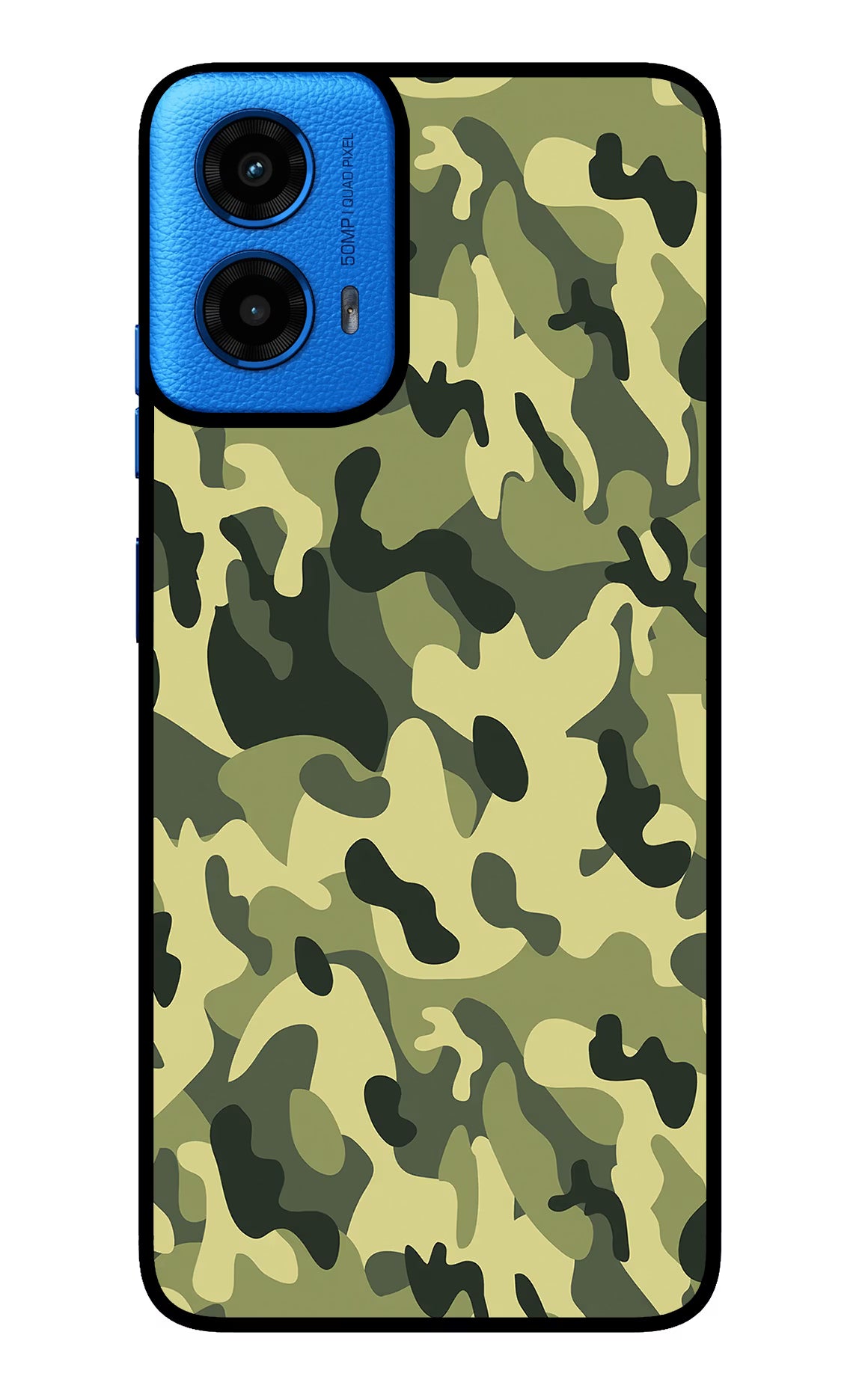 Camouflage Moto G45 Glass Case Back Cover by Casekaro