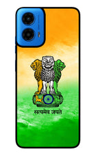 Satyamev Jayate Flag Moto G45 Glass Case Back Cover by Casekaro