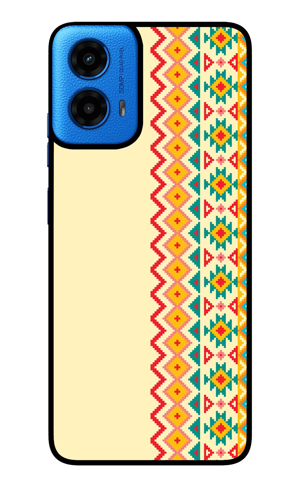 Ethnic Seamless Moto G45 Glass Case Back Cover by Casekaro