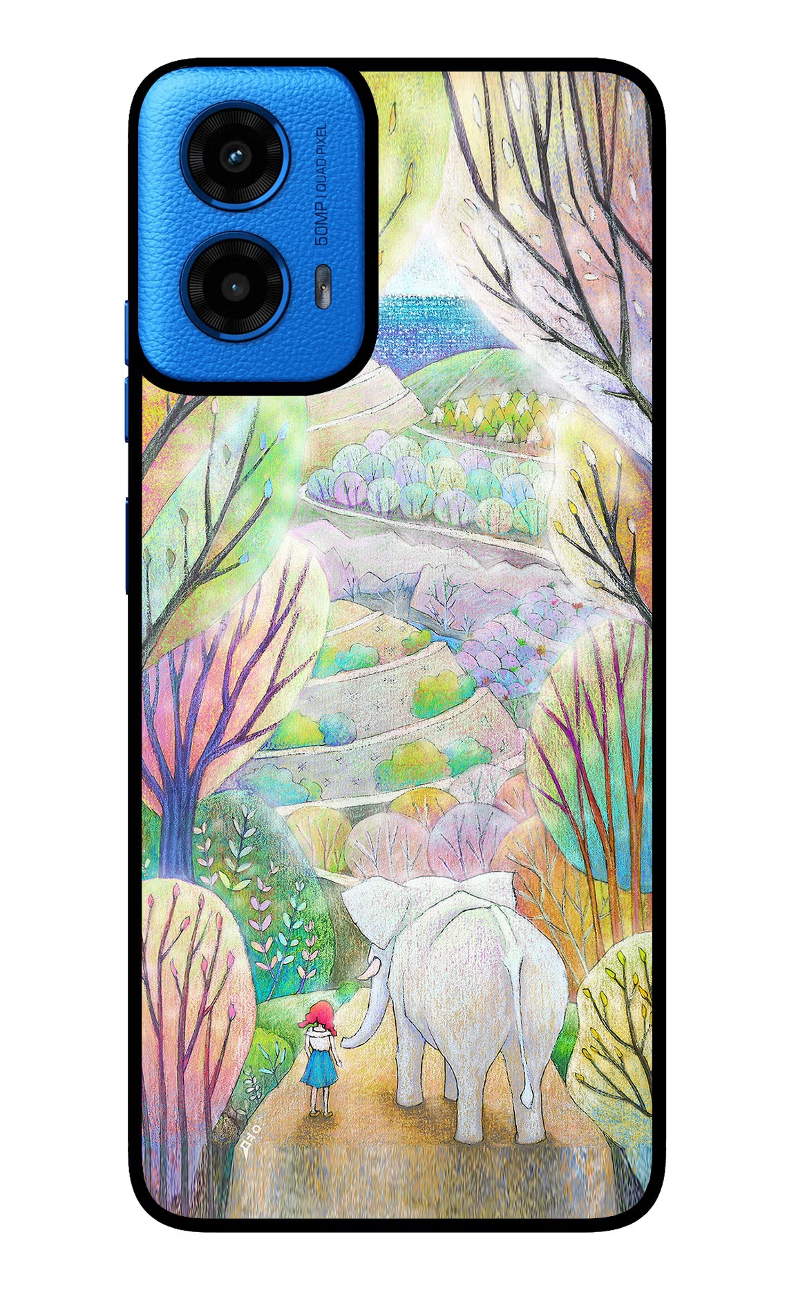 Nature Painting Moto G45 Glass Case Back Cover by Casekaro