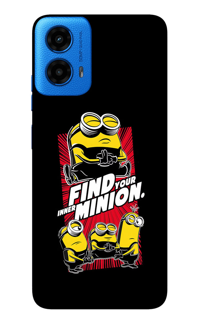 Find your inner Minion Moto G45 Glass Case Back Cover by Casekaro
