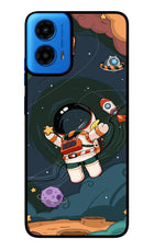 Cartoon Astronaut Moto G45 Glass Case Back Cover by Casekaro