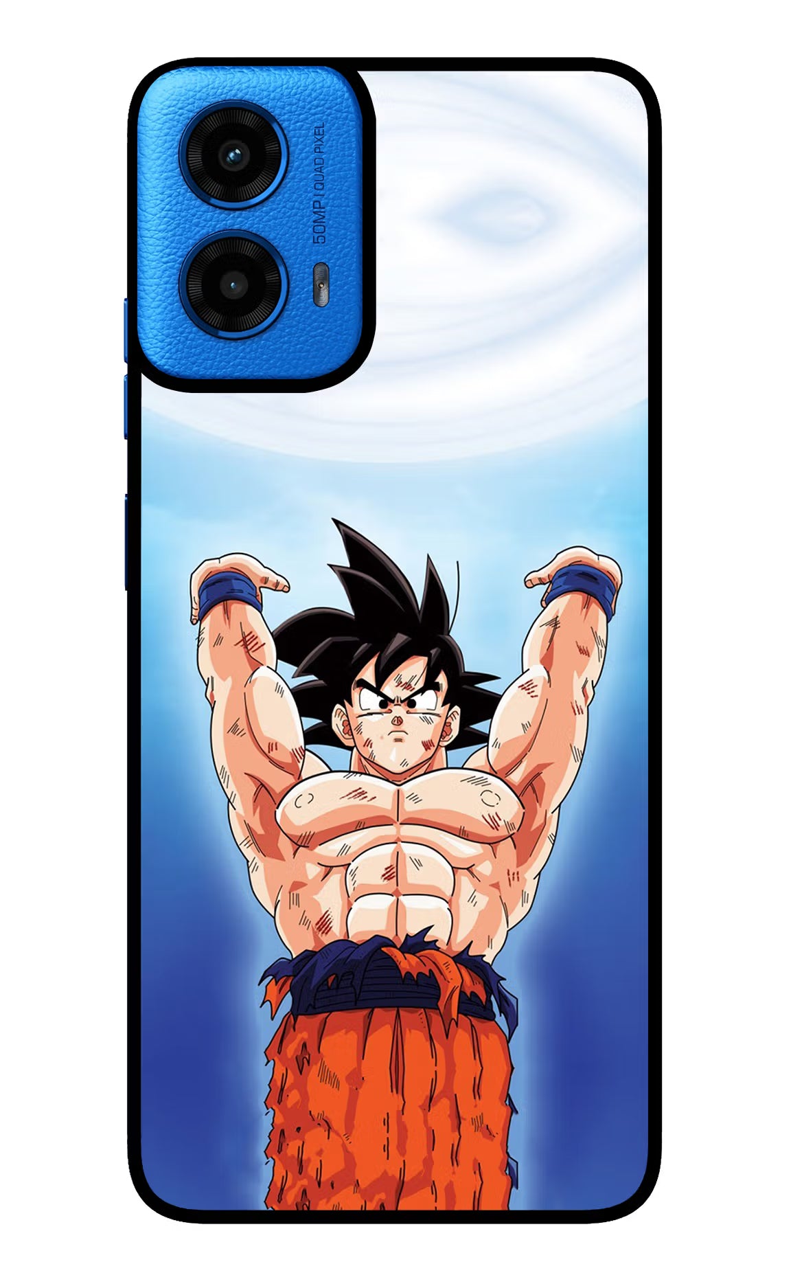 Goku Power Moto G45 Glass Case Back Cover by Casekaro