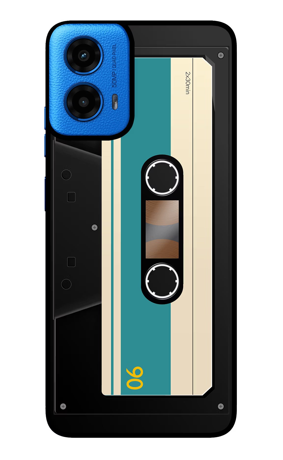 Cassette Moto G45 Glass Case Back Cover by Casekaro