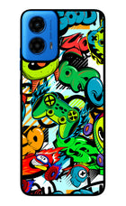 Game Doodle Moto G45 Glass Case Back Cover by Casekaro