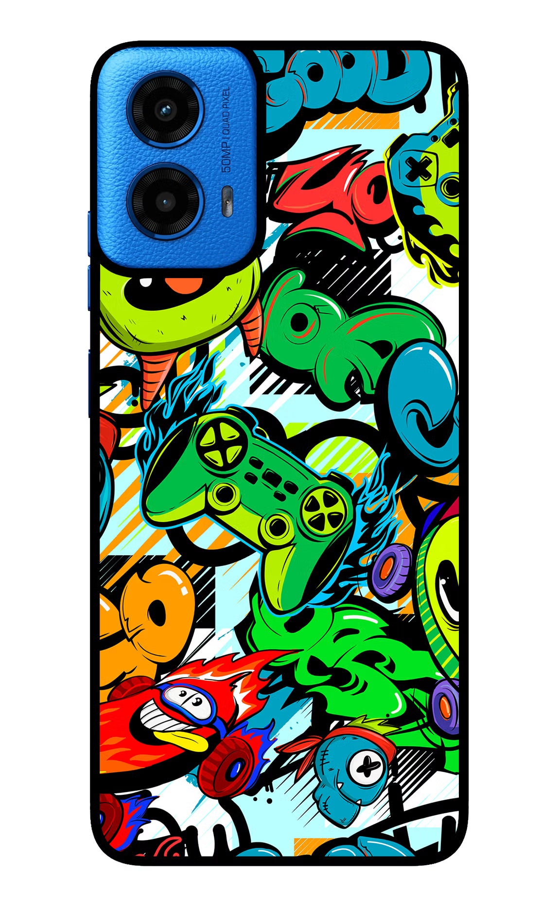 Game Doodle Moto G45 Glass Case Back Cover by Casekaro