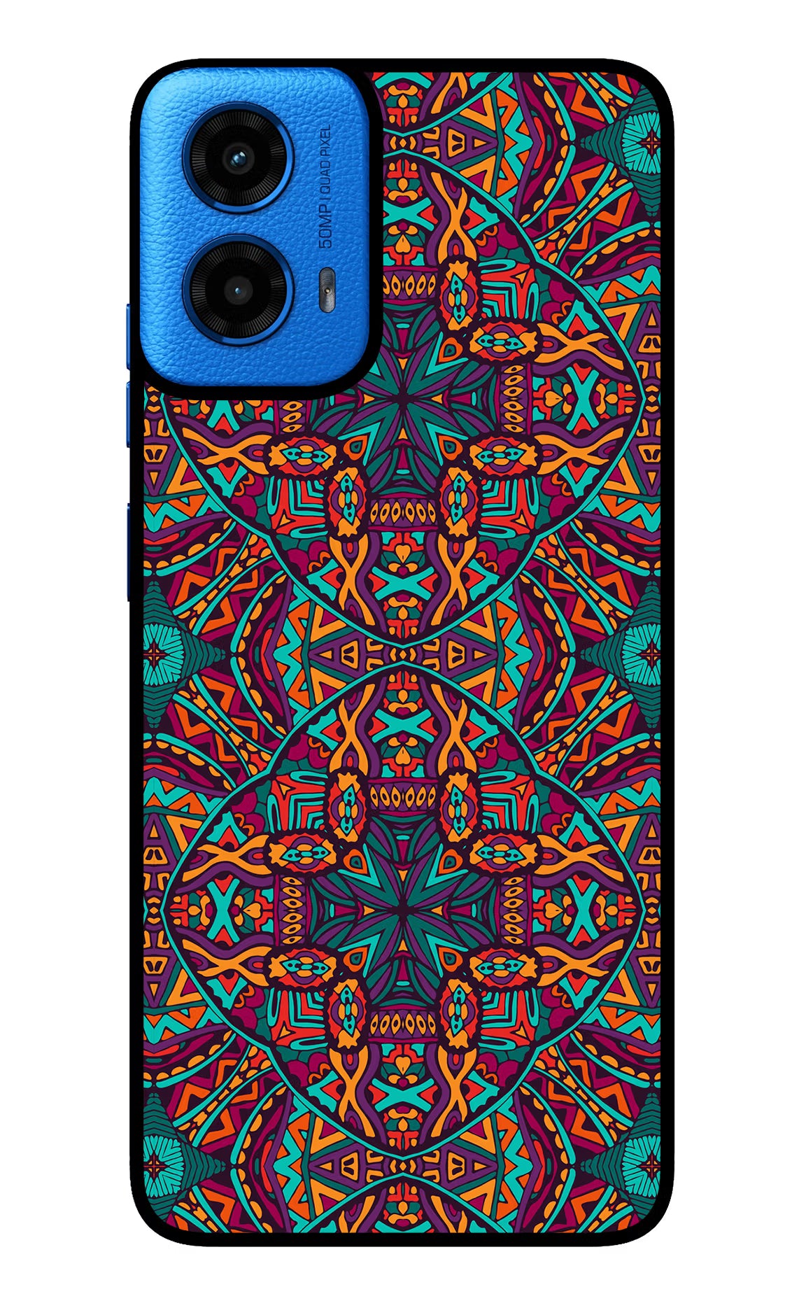 Colour Mandala Moto G45 Glass Case Back Cover by Casekaro