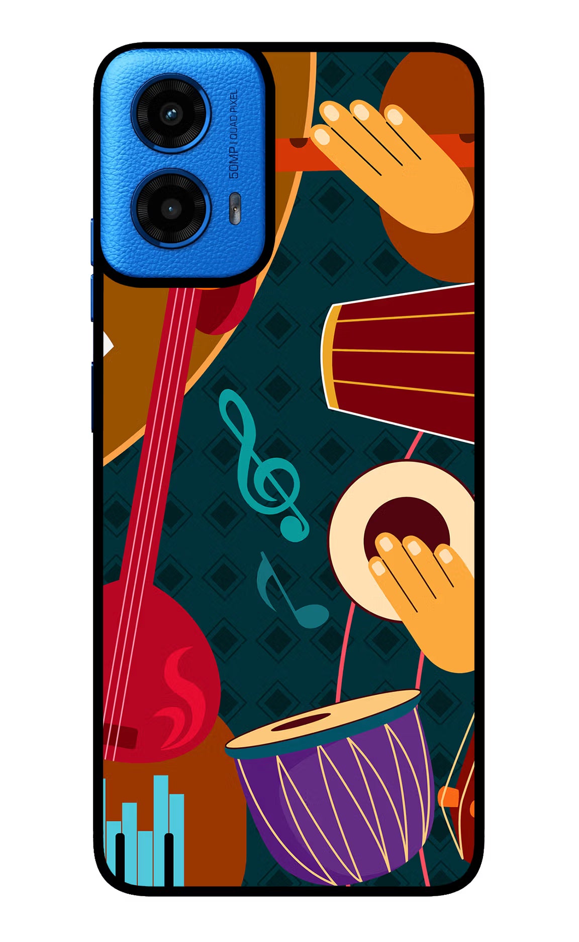 Music Instrument Moto G45 Glass Case Back Cover by Casekaro
