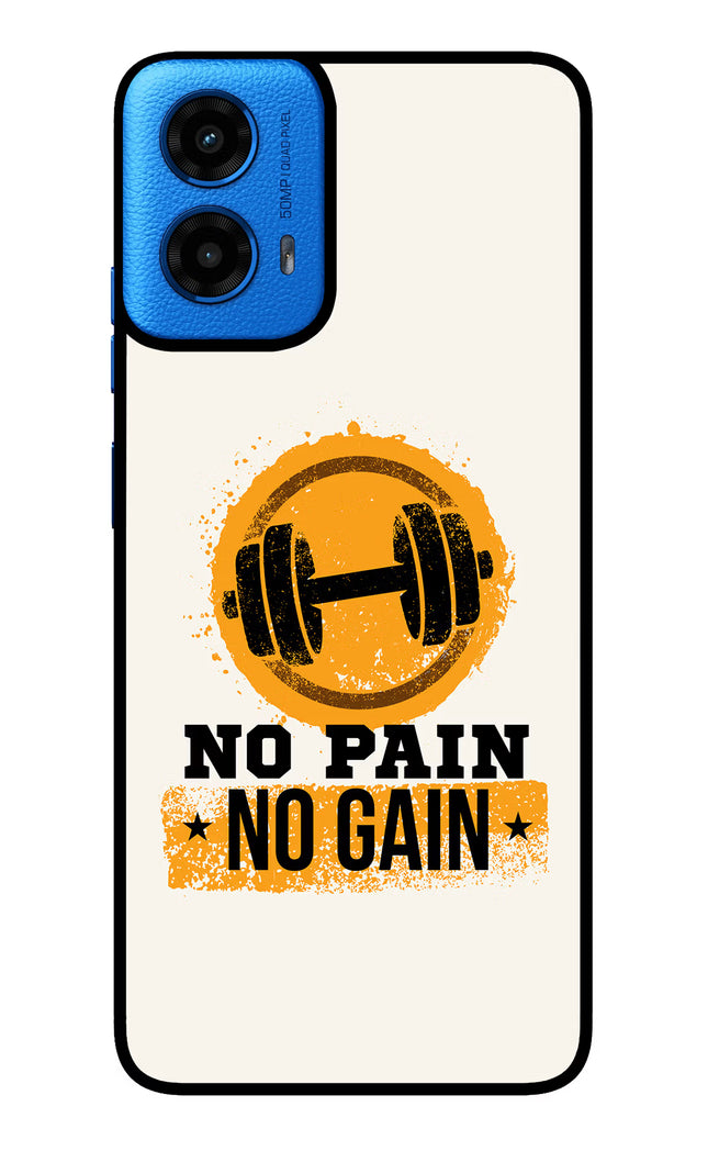 No Pain No Gain Moto G45 Glass Case Back Cover by Casekaro
