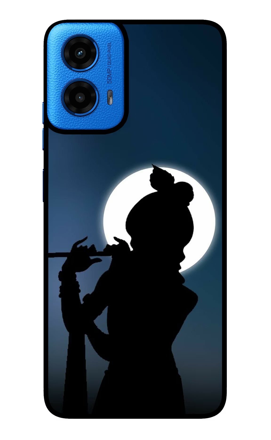 Shri Krishna Silhouette Moto G45 Glass Case Back Cover by Casekaro