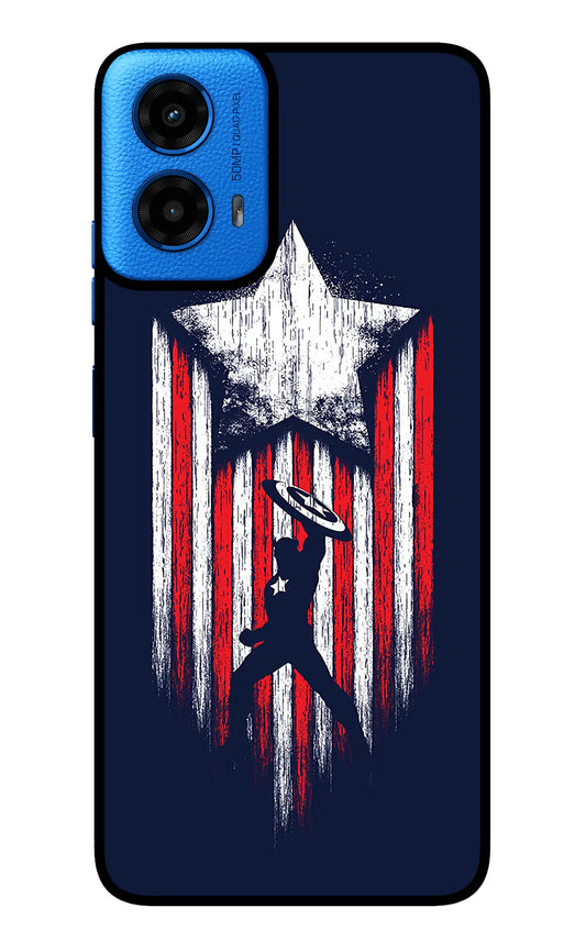 Captain America Marvel Art Moto G45 Glass Case