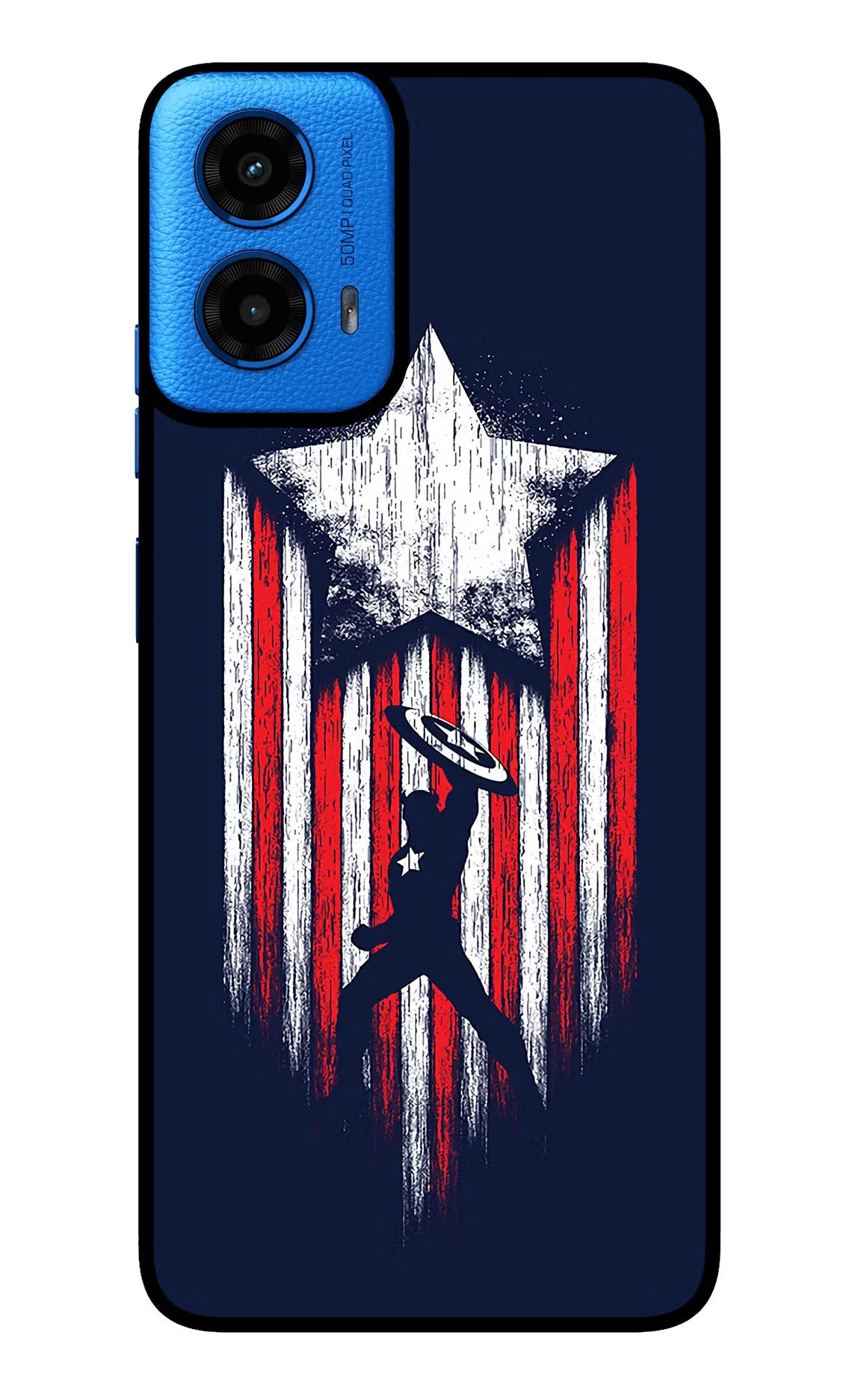 Captain America Marvel Art Moto G45 Glass Case Back Cover by Casekaro