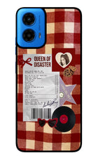 Queen of Disaster Moto G45 Glass Case Back Cover by Casekaro