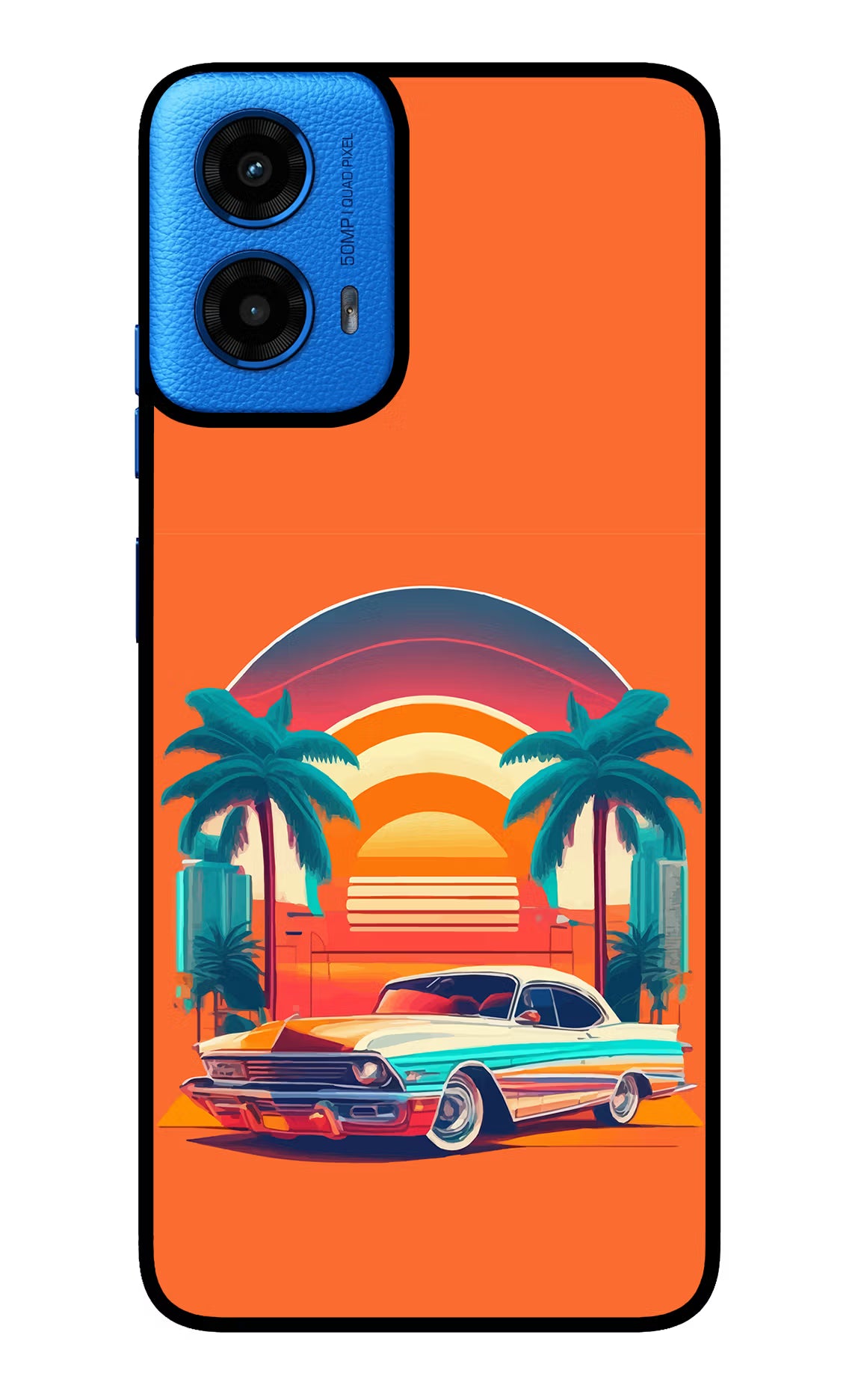Palm Drive 80s Moto G45 Glass Case