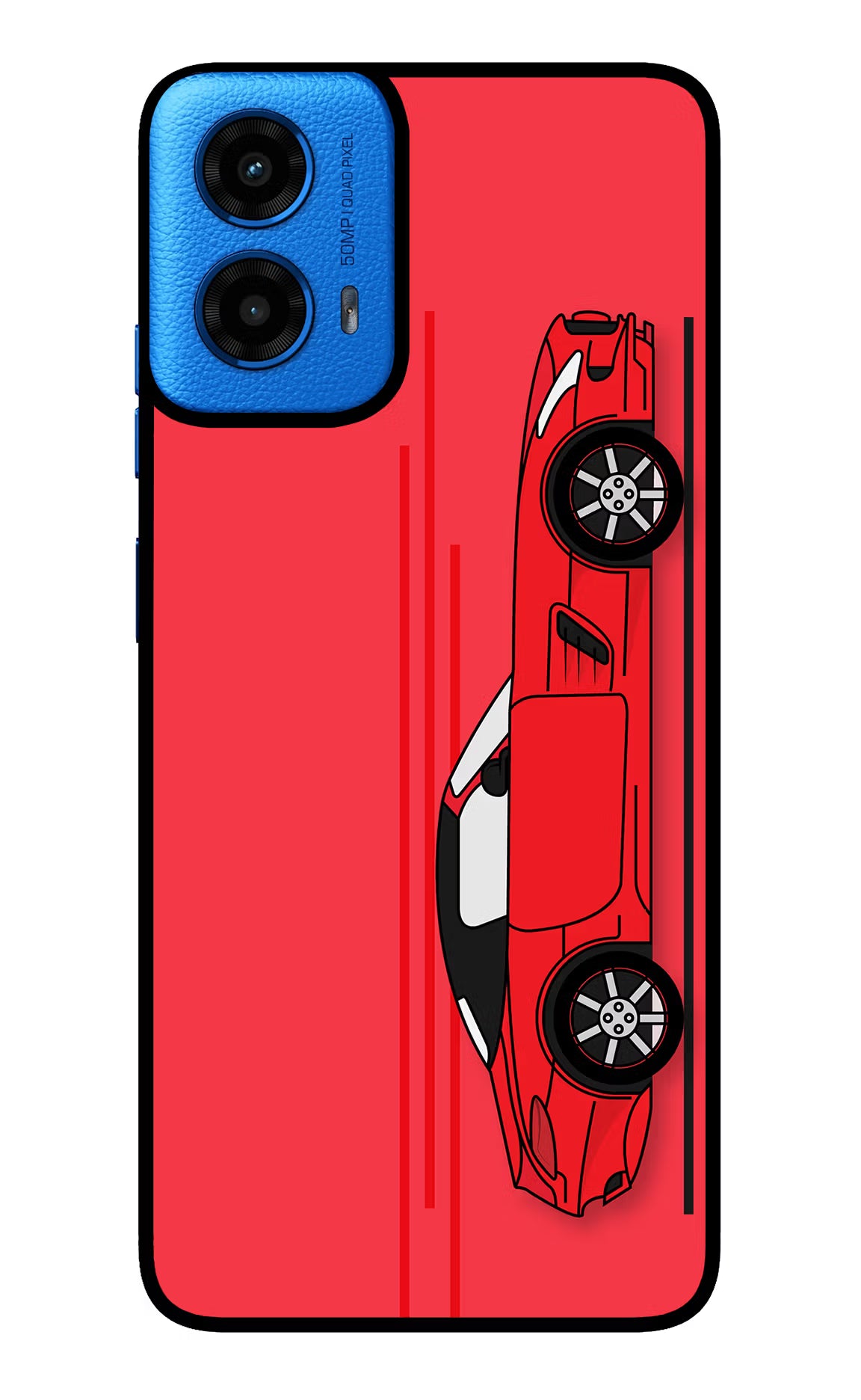 Red Velocity Moto G45 Glass Case Back Cover by Casekaro