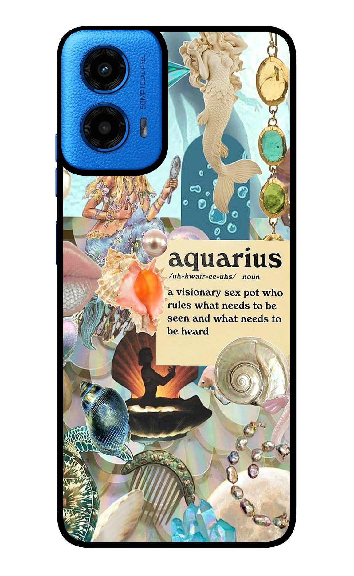 Aquarius Zodiac Moto G45 Glass Case Back Cover by Casekaro