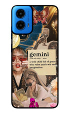 Gemini Zodiac Moto G45 Glass Case Back Cover by Casekaro