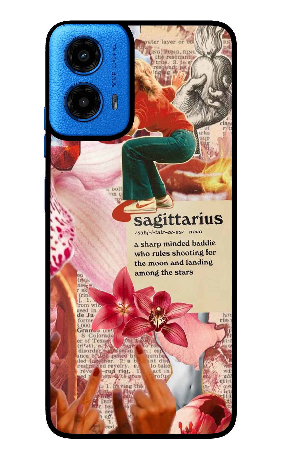 Sagittarius Zodiac Moto G45 Glass Case Back Cover by Casekaro